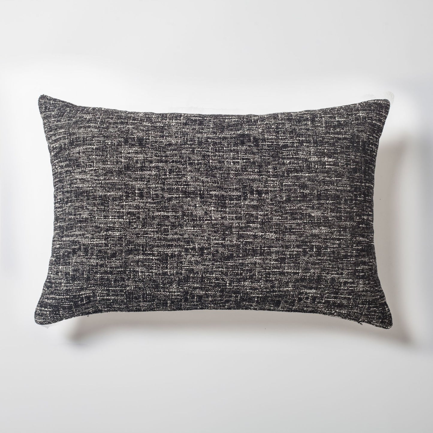Flap - Textured Rectangular Linen Pillow 16x24 Inch - Black (Cover Only)