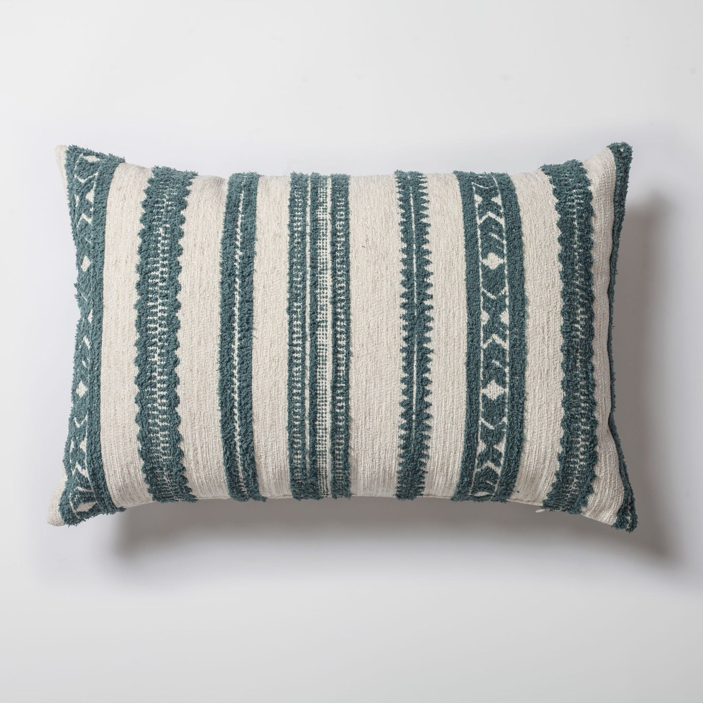 Mitos - Ethnic Striped Patterned 16x24 Inch Pillow - Blue (Cover Only)