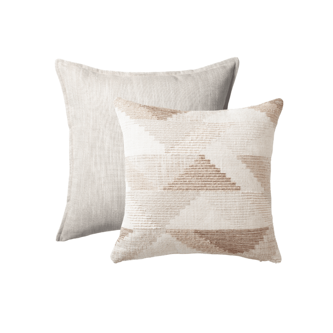 Porto & Nevio - Decorative Pillow - 2-piece Combo Set - Natural (Cover Only)