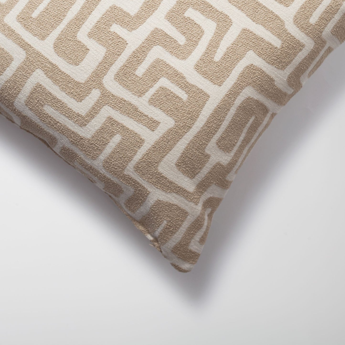 Norm - Maze Patterned 20x20 Inch Pillow - Cream (Cover Only)