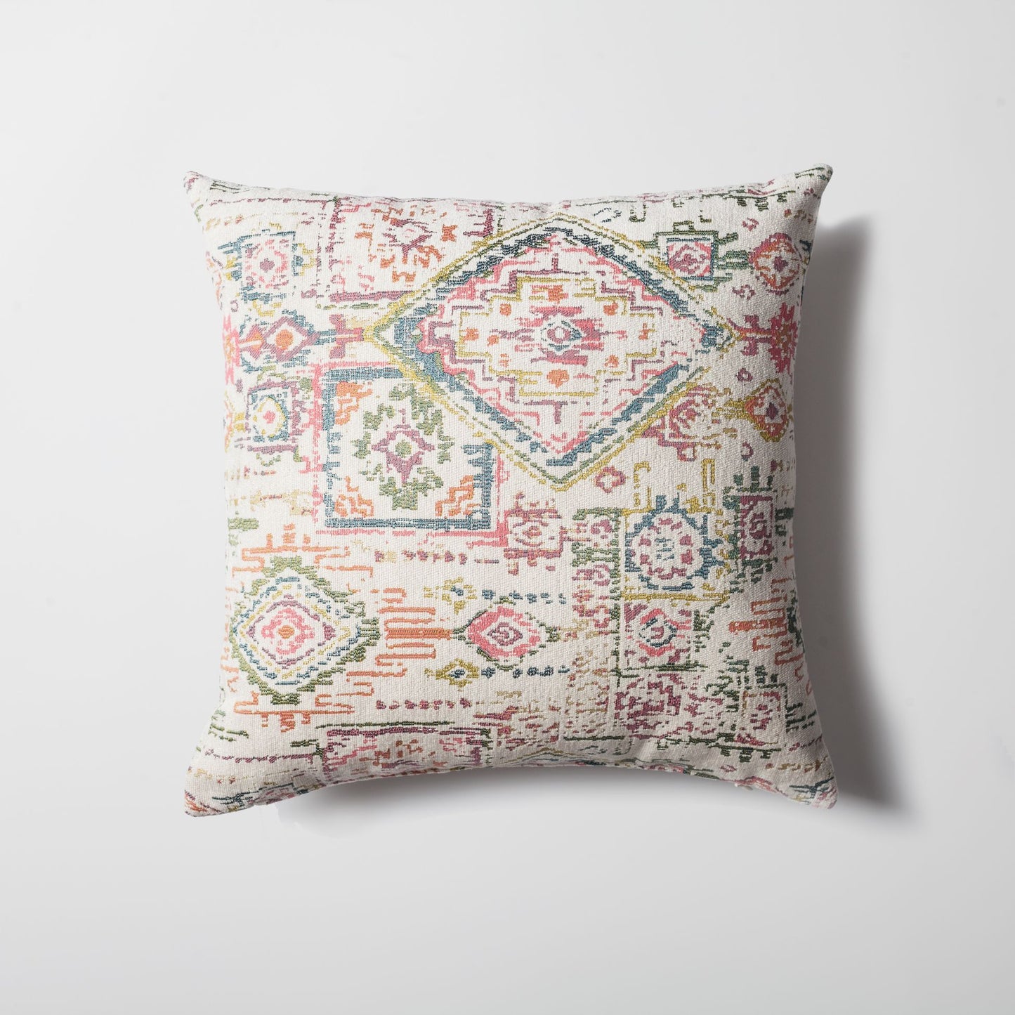 Kaftan - Colorful Ethnic Kilim Patterned Woven Pillow 18x18 Inch (Cover Only)
