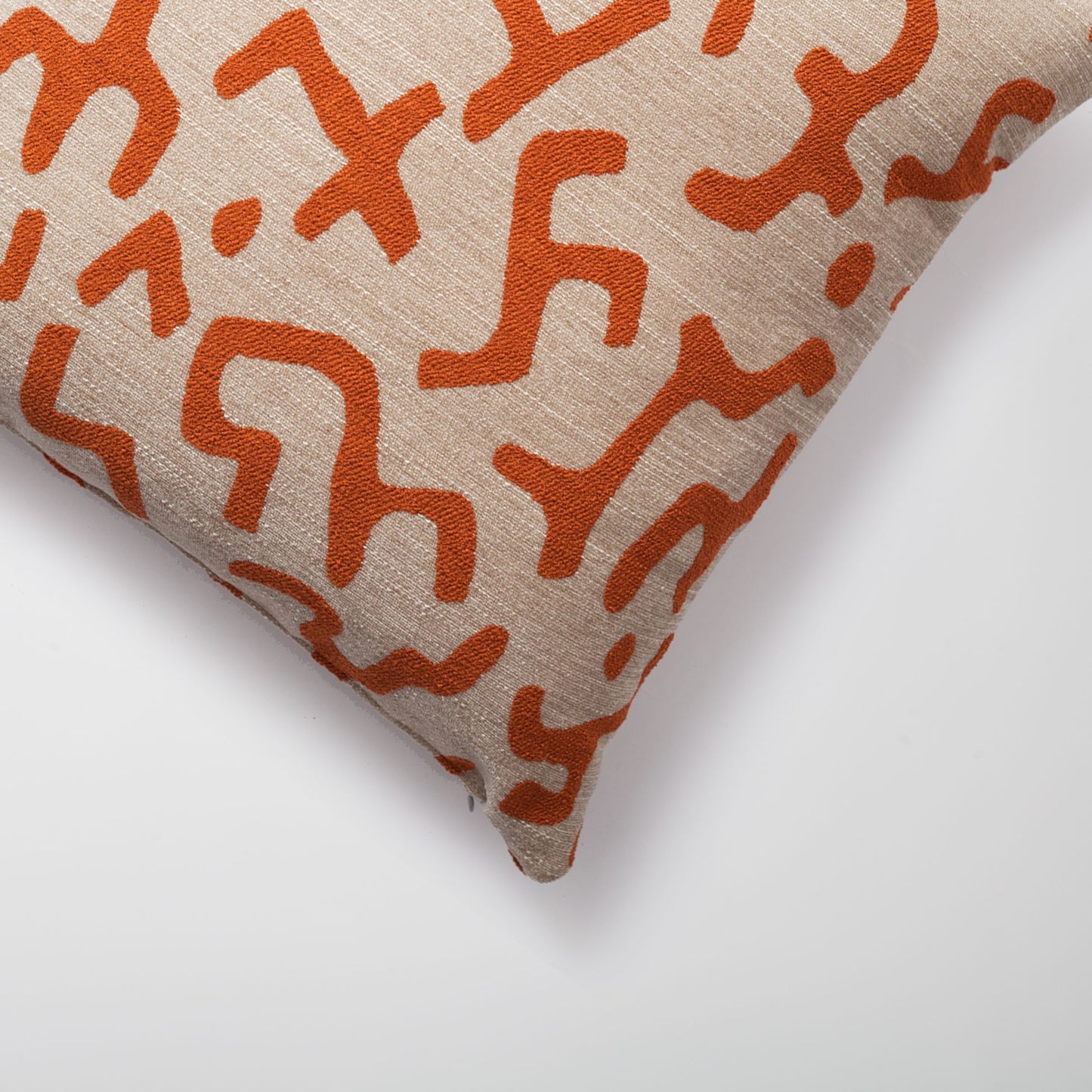 Nandos - Maze Patterned 20x20 Inch Pillow - Orange (Cover Only)