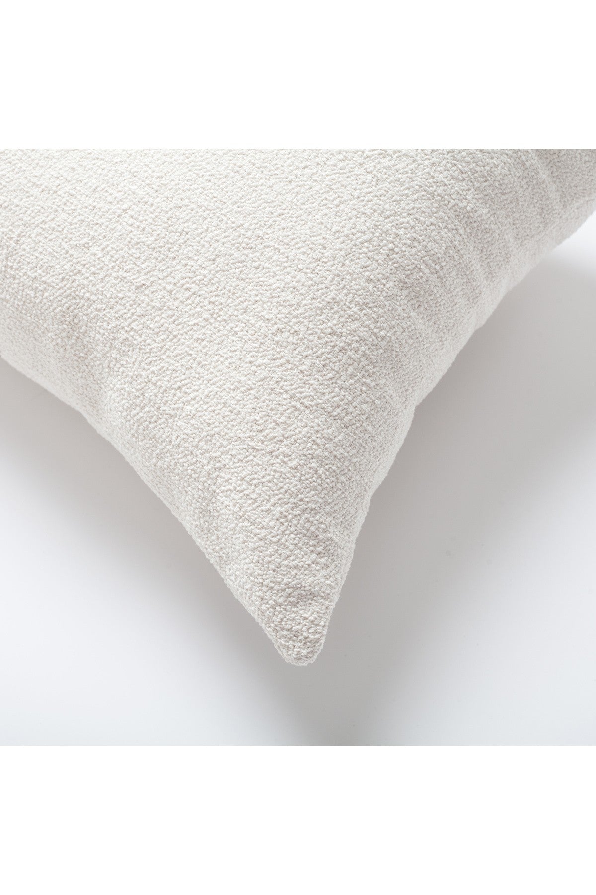 Julia - Plain Boucle Woven Square Pillow 20x20 Inch - White (Cover Only)