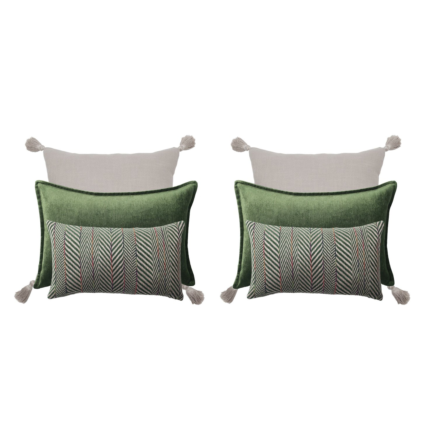 Eliza & Sense & Loom - 6-Piece Combo Linen Set - Green (Cover Only)