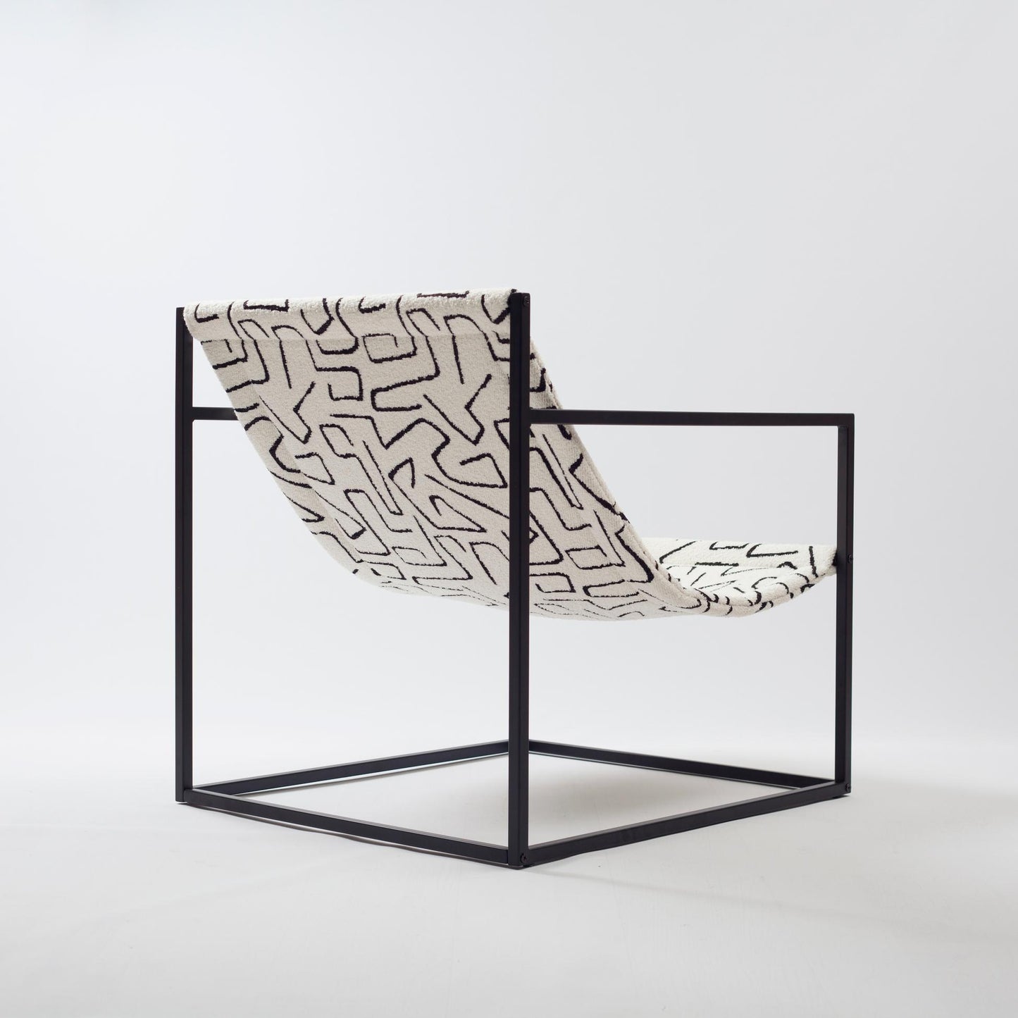 Bernie Chair Metal Seat - White & Black Patterned