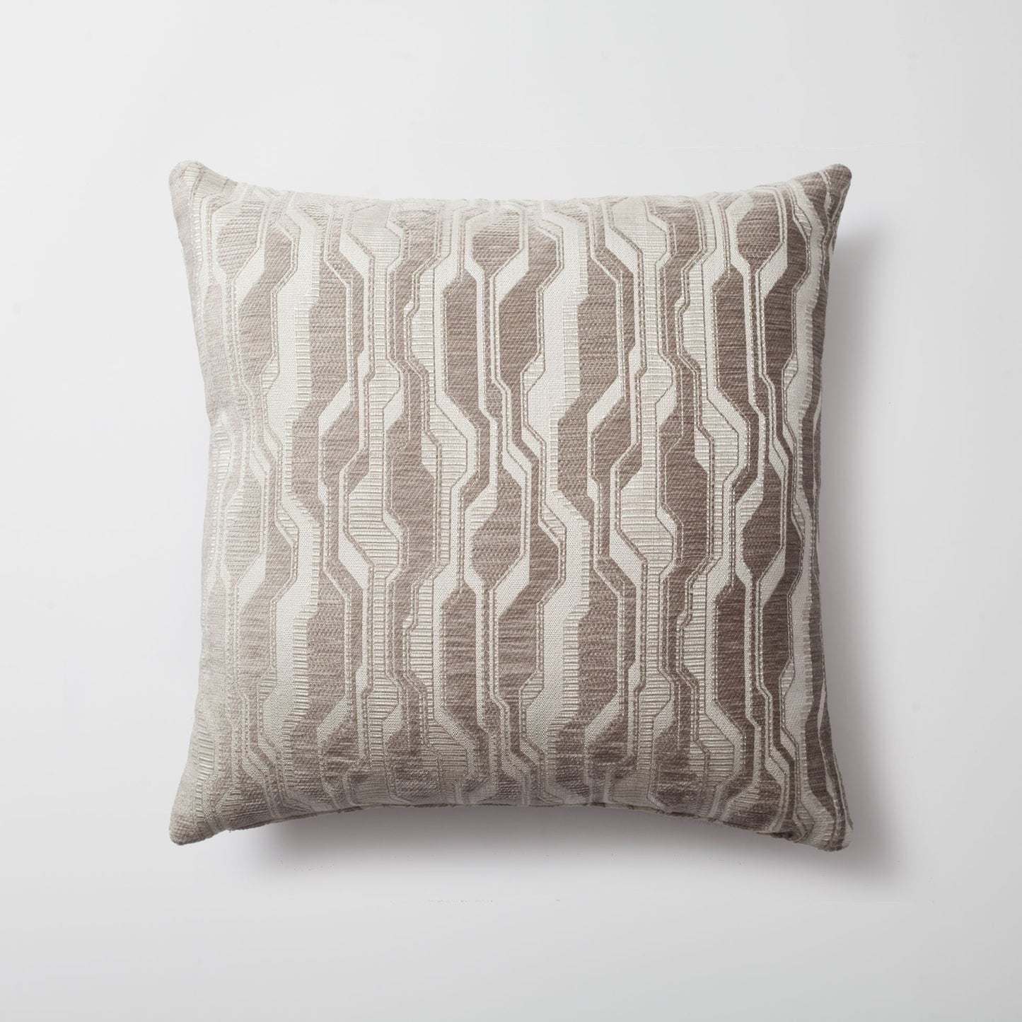 Lebon - Geometric Patterned 20x20 Inch Pillow - Mink (Cover Only)