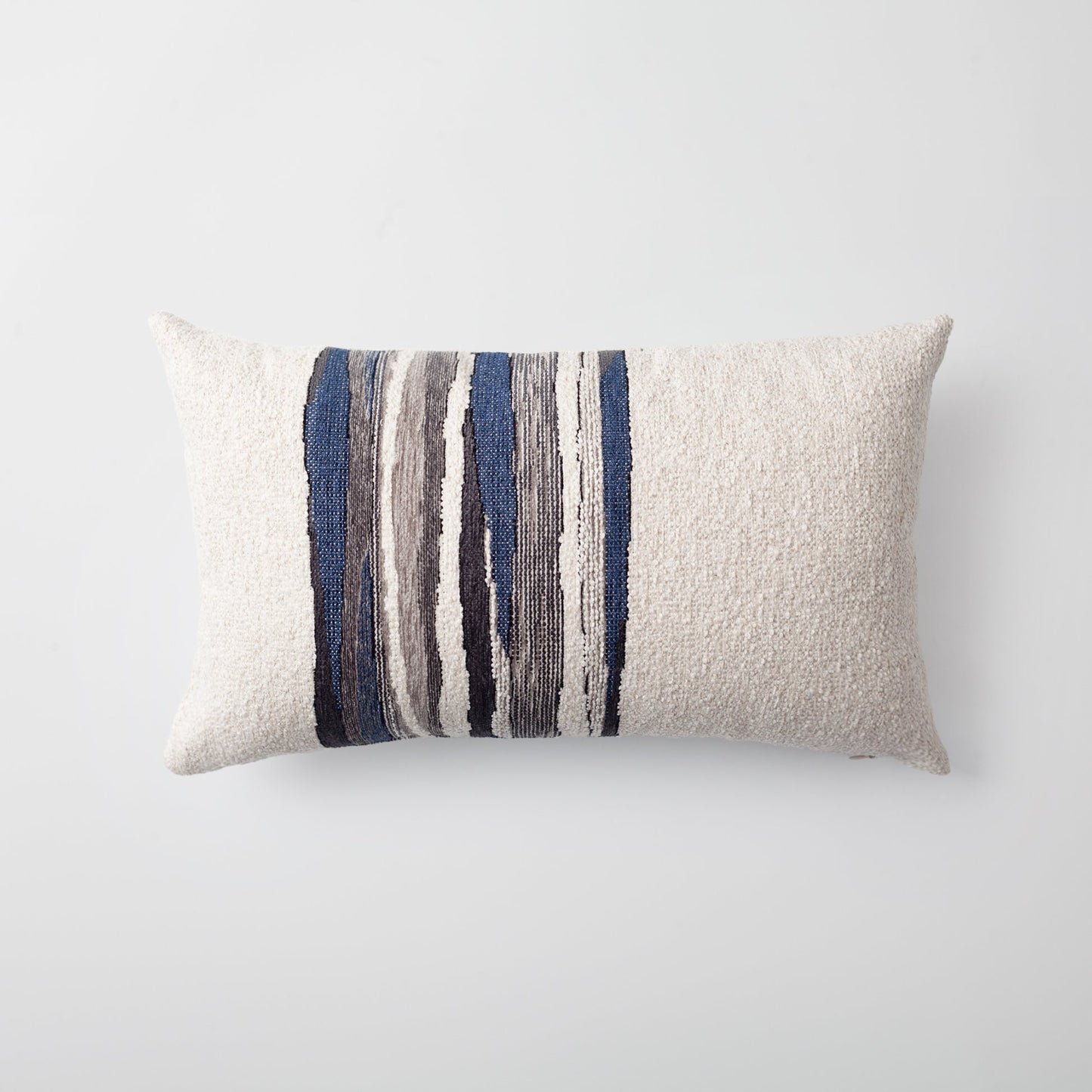 Combos - Linen Floor and Woven Throw Pillow 30x50 Navy Blue