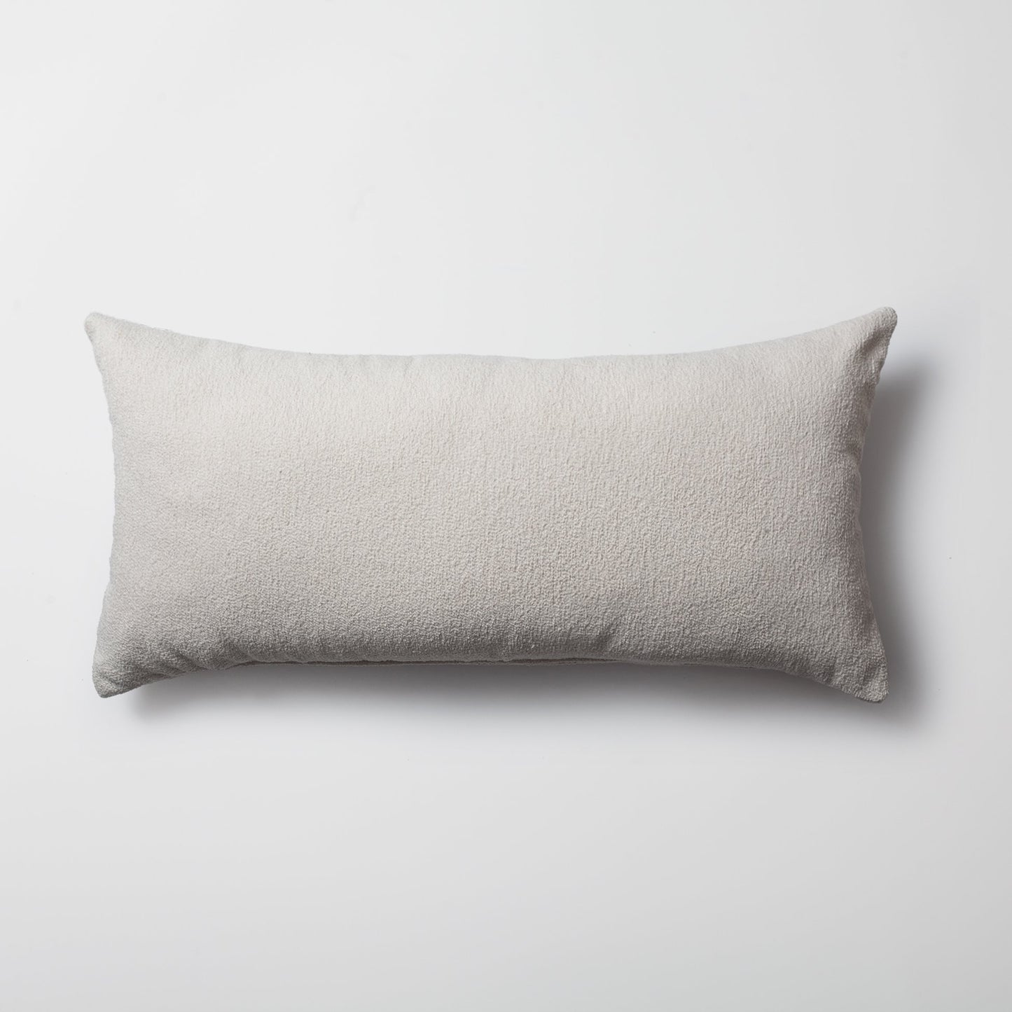 Julia - Plain Boucle Woven Lumbar Pillow 14x28 Inch - White (Cover Only)
