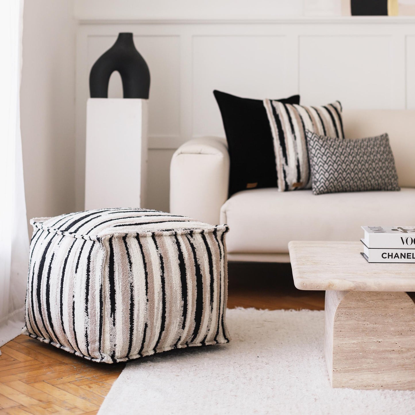 Alpaca - Handwoven Style Patterned Pouf (Cover Only)
