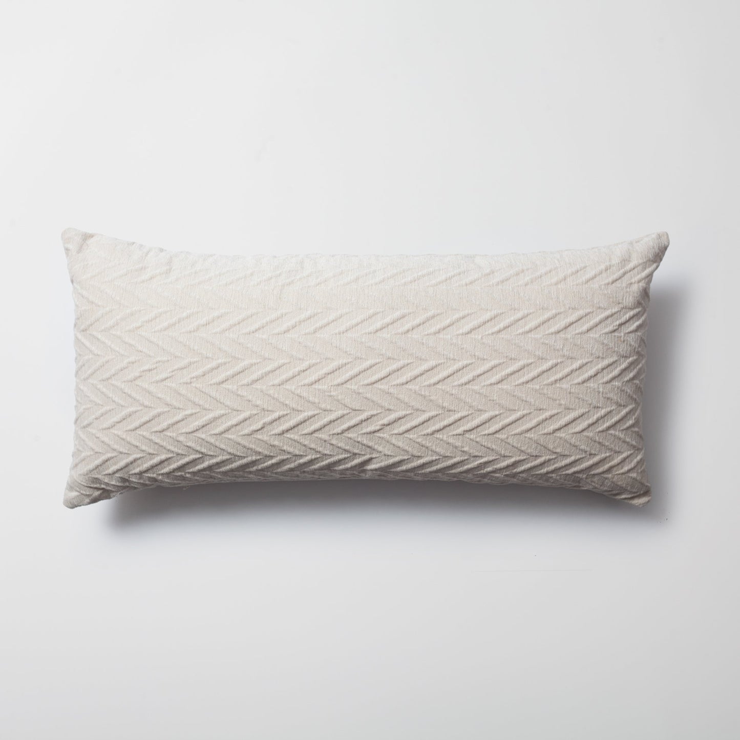 Cello - Embossed Pattern Cushion 14x28 Inch - White (Cover Only)