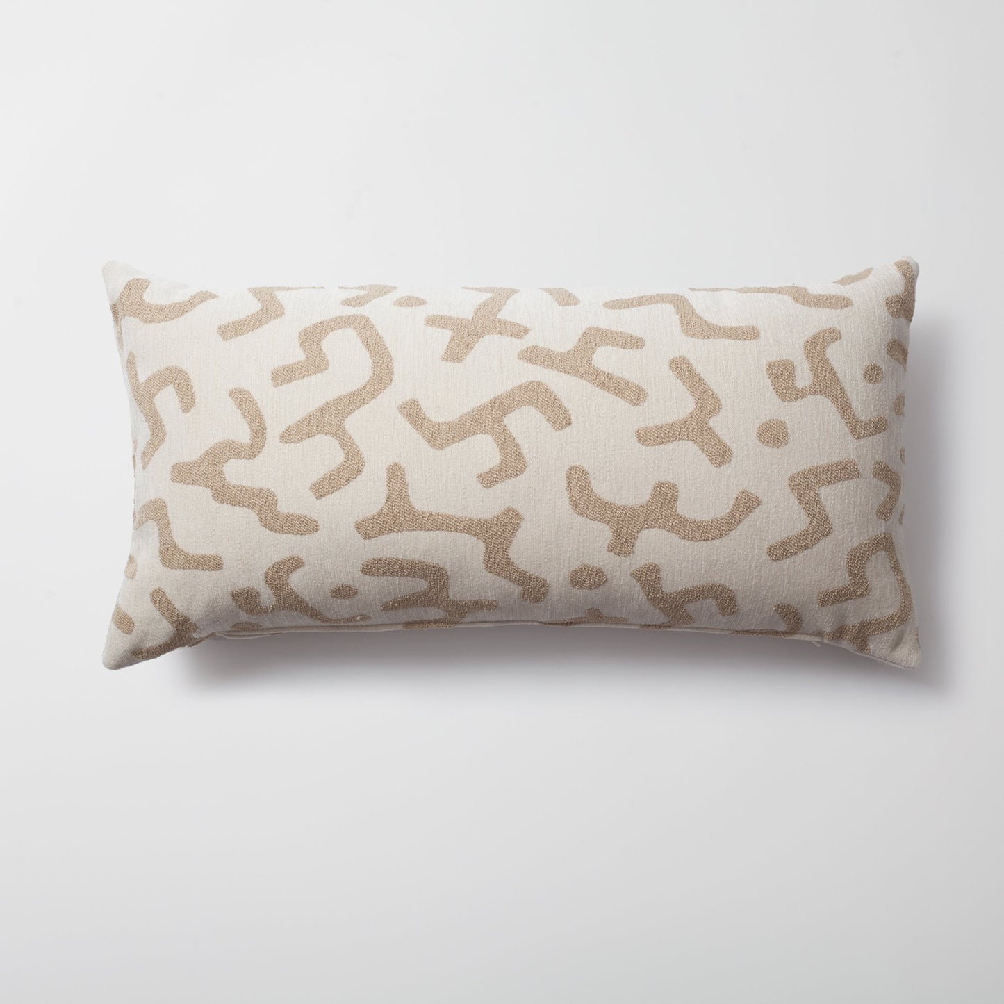 Nandos - Maze Patterned 14x28 Inch Pillow - Cream (Cover Only)