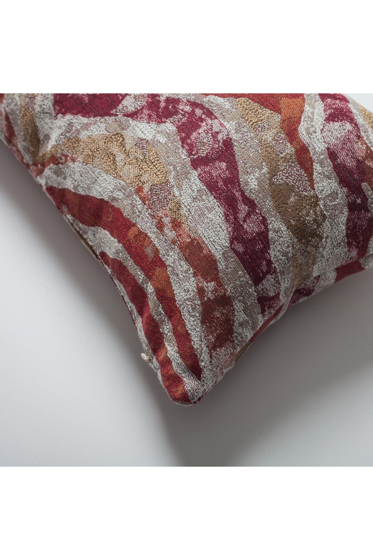 Rio - Zebra Patterned Viscose Weave Pillow 12x20 Inch - Red (Cover Only)