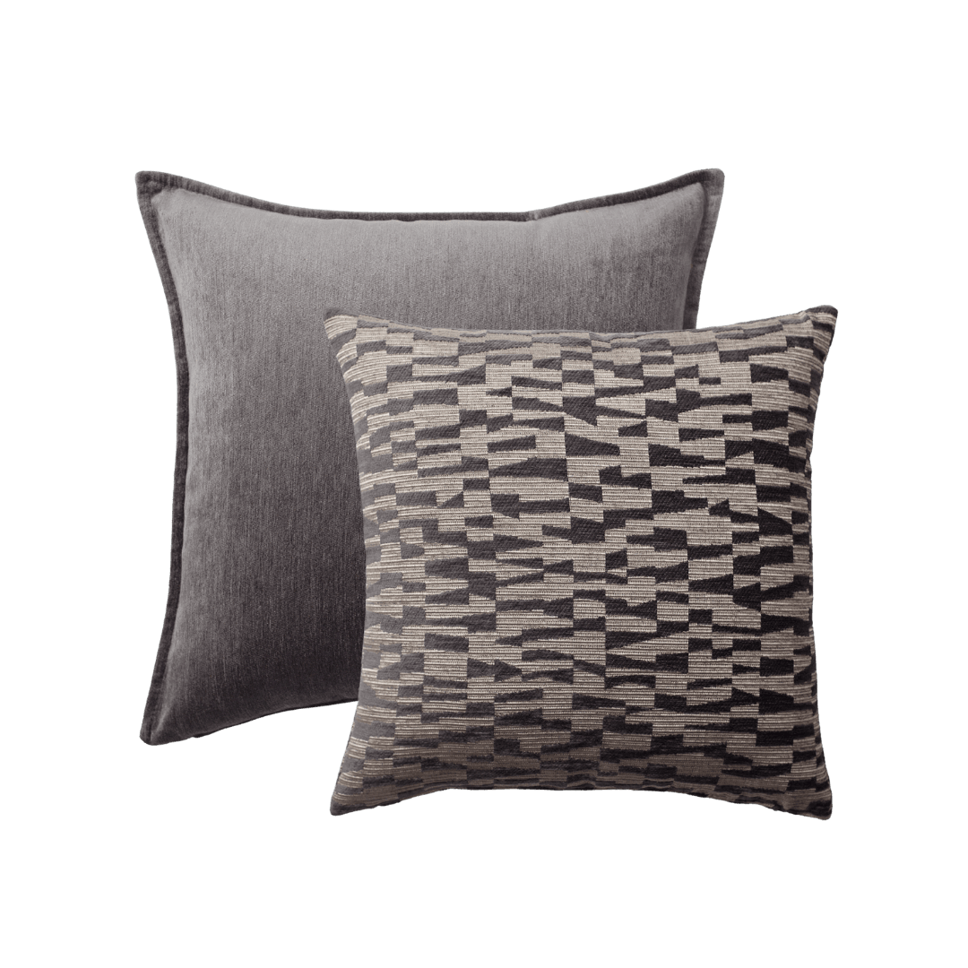 Eliza & Bistro - Decorative Pillow - 2-Piece Combo Set - Anthracite (Cover Only)