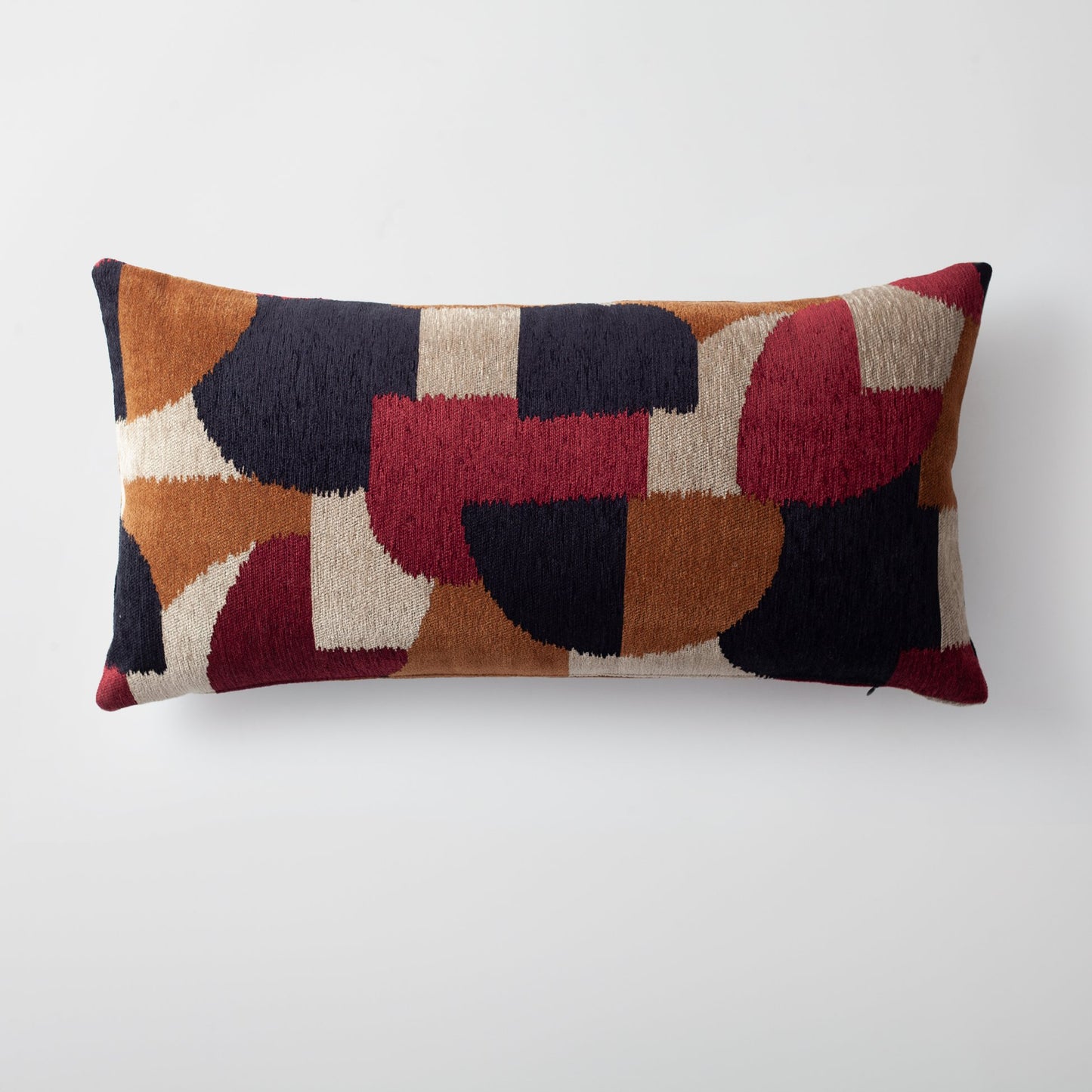 Otto - Modern 35x70 Throw Pillow with Geometric Pattern - Bordeaux