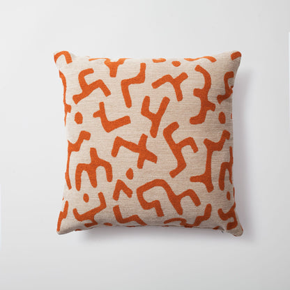 Nandos - Maze Patterned 20x20 Inch Pillow - Orange (Cover Only)