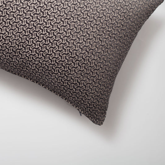 Arte - Geometric Patterned 12x20 Inch Cushion - Anthracite (Cover Only)