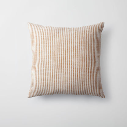 StripeOnStripe  - Decorative Pillow - Set of 3 - Mustard & Linen