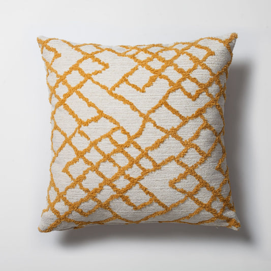 Maya - Ethnic Kilim Patterned Pillow 20x20 Inch - Yellow (Cover Only)