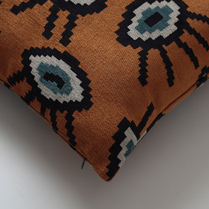 Yonobi  - Eye Patterned Throw Pillow 18x18 Inch - Orange (Cover Only)