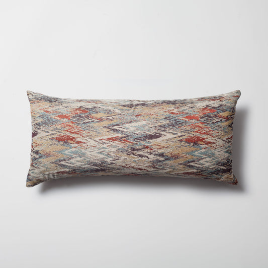 Genoa - Watercolor Effect Patterned Linen Pillow 14x28 Inch (Cover Only)