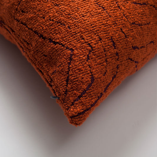 Amorf - Abstract Patterned 20x20 Inch Cushion - Orange (Cover Only)