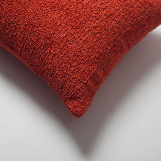 Cozy - Sheepskin Texture Fluffy Cushion 14x28 Inch - Red (Cover Only)