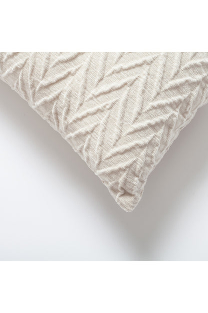 Cello - Embossed Pattern Cushion 12x20 Inch - White (Cover Only)