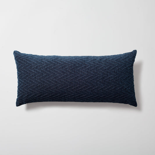 Cello - Embossed Pattern Cushion 14x28 Inch - Navy Blue (Cover Only)