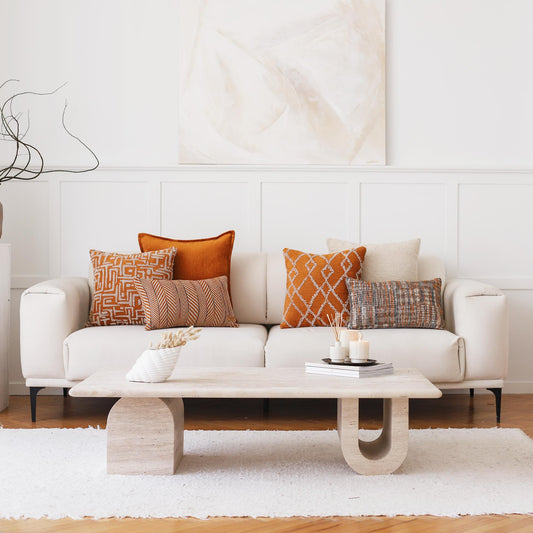 Eliza & Sense - Decorative Pillow - 3-Piece Combo Set - Orange (Cover Only)