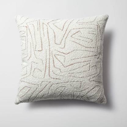 Amorf - Abstract Patterned 20x20 Inch Cushion - Beige (Cover Only)