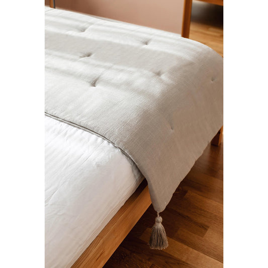 Loom Linen Fringed Bed Runner + 3 Pillow Set Nomad (Cover Only)