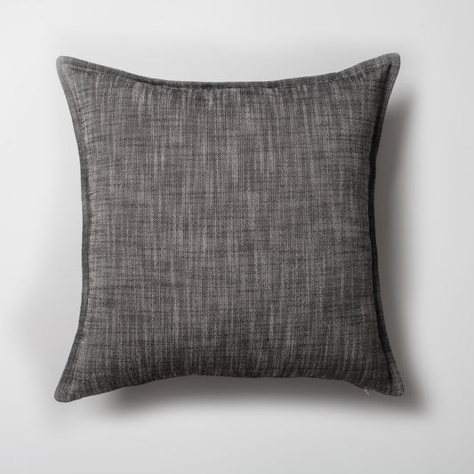 Porto - Linen Square Pillow 20x20 Inch - Black (Cover Only)