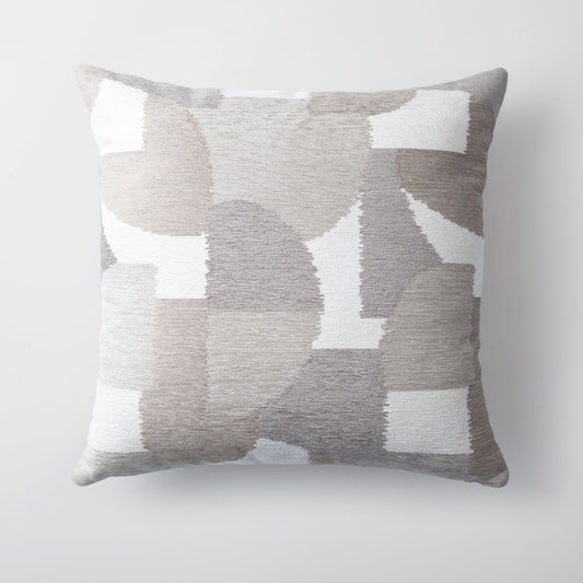 Otto  - Modern 50x50 Throw Pillow with Geometric Pattern - Grey
