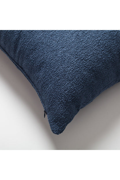 Julia - Plain Boucle Woven Square Pillow 20x20 Inch - Blue (Cover Only)