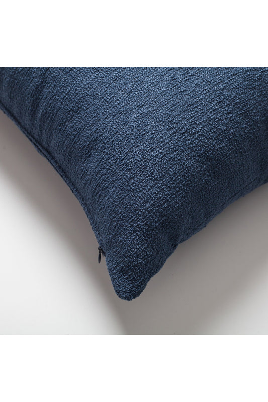 Julia - Plain Boucle Woven Square Pillow 20x20 Inch - Blue (Cover Only)