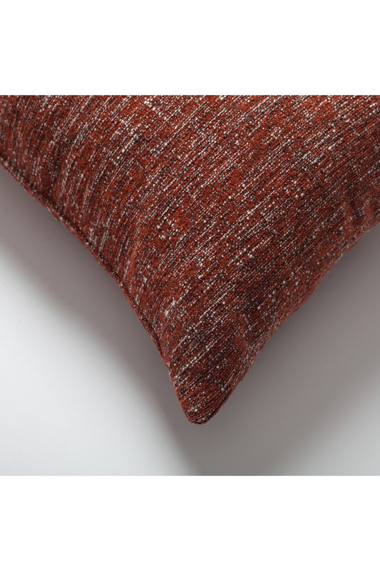Flap - Linear Textured Rectangular Linen Pillow 16x24 Inch - Terracotta (Cover Only)