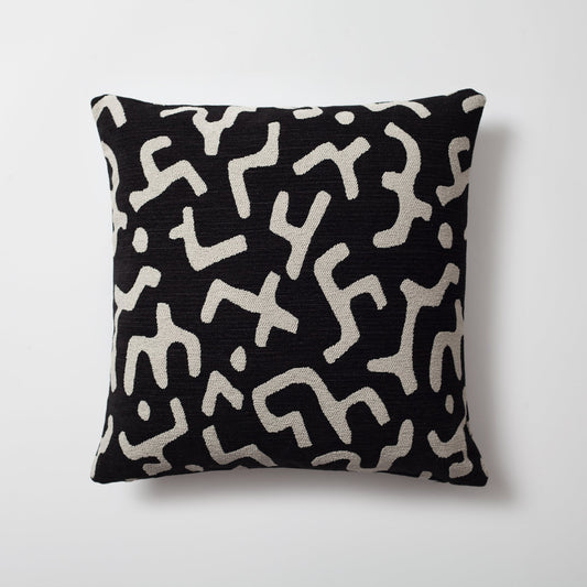 Nandos - Maze Patterned 20x20 Inch Pillow - Black (Cover Only)