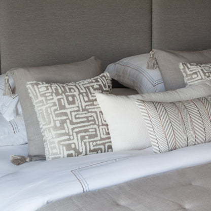 Loom Linen Tasseled Bed Runner + 6 Pillow Set Gilda Sense (Cover Only)