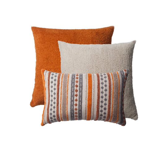 Nomad & Cozy - Decorative Pillow - 3-Piece Combo Set - Orange (Cover Only)