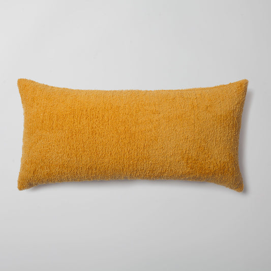 Cozy - Sheepskin Texture Fluffy Cushion 14x28 Inch - Yellow (Cover Only)