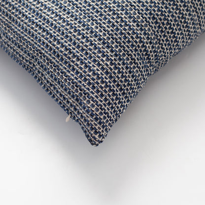 Kraft  - Textured Natural Movable Patterned Throw Pillow 45x45 Navy Blue