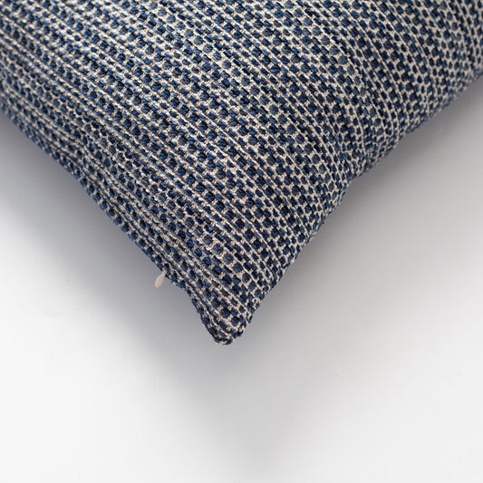 Kraft  - Textured Natural Movable Patterned Throw Pillow 45x45 Navy Blue