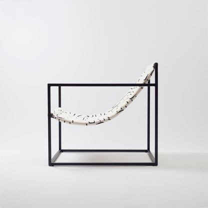 Bernie Chair Metal Seat - White & Black Patterned