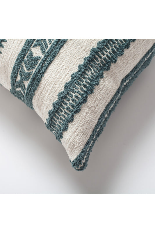 Mitos - Ethnic Striped Patterned 16x24 Inch Pillow - Blue (Cover Only)