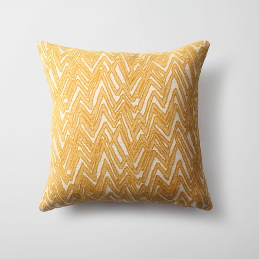Maya - Zigzag Patterned Pillow 18x18 Inch - Yellow (Cover Only)