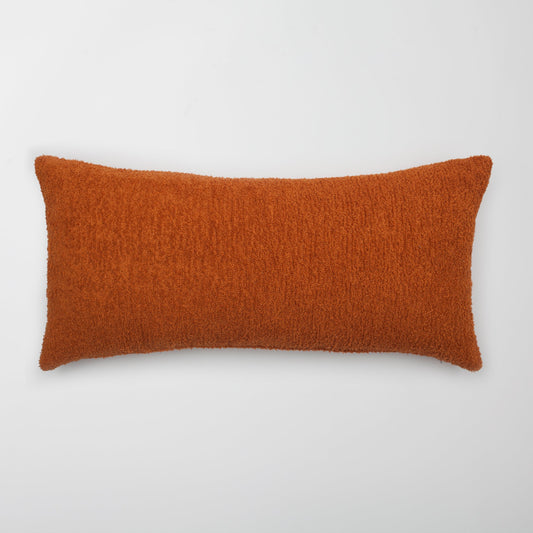 Cozy - Sheepskin Texture Fluffy Cushion 14x28 Inch - Orange (Cover Only)