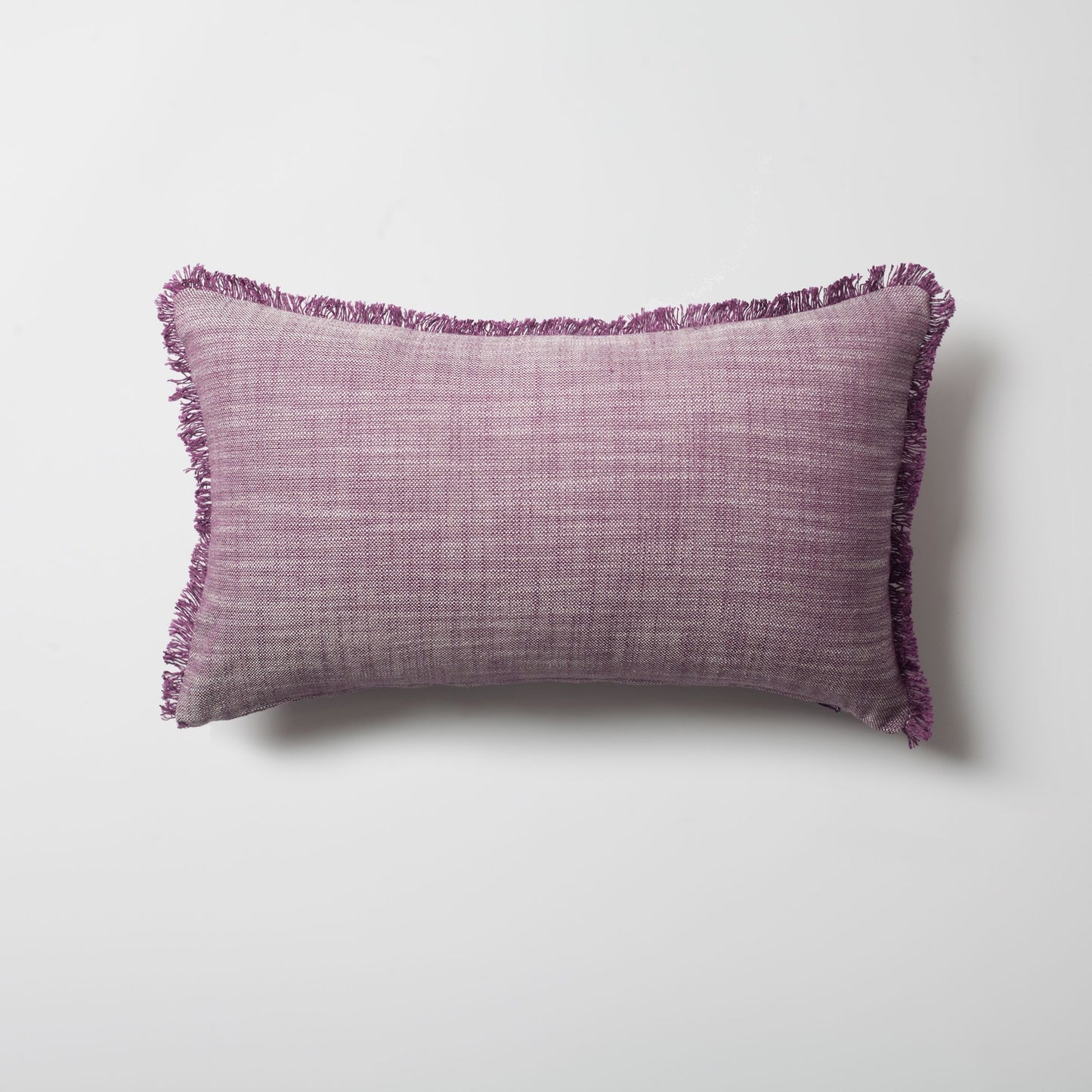 Soho - Linen Fringed Pillow 12x20 Inch - Purple (Cover Only)