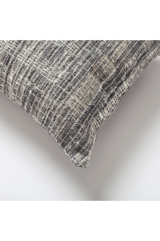 Tweed - Abstract Textured Rectangle Pillow 12x20 Inch - Grey (Cover Only)