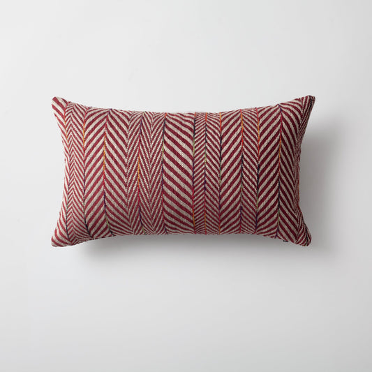 Sense  - Linen Gradient Striped Herringbone Throw Pillow 30x50 - Burgundy