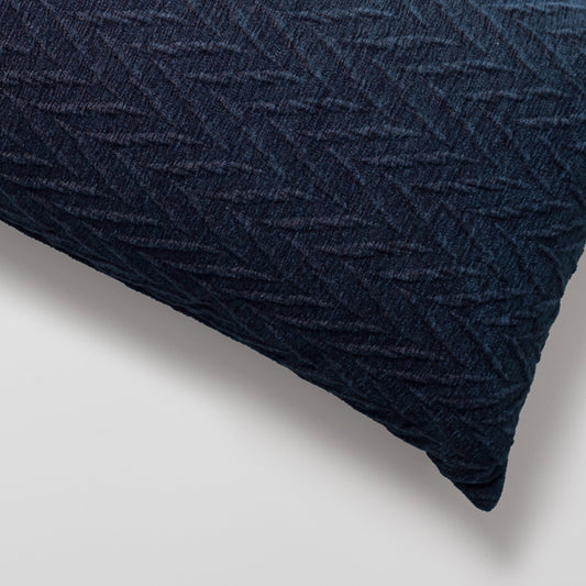 Cello - Embossed Pattern Cushion 14x28 Inch - Navy Blue (Cover Only)